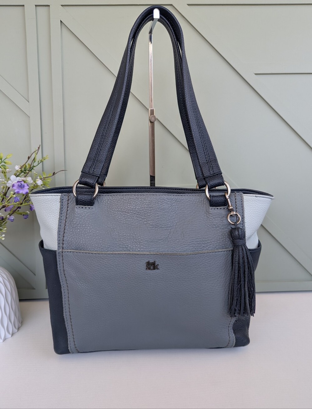 The Sak Ashby Color Block Satchel Bag.